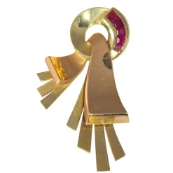 Broche or, rubis