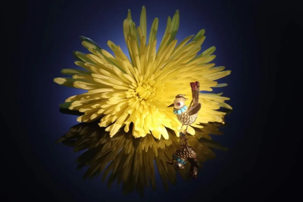 Broche ornée de bijoux