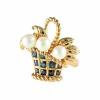 Broche Panier Perles Saphirs