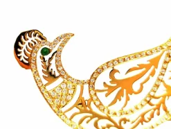 Broche Paon Or jaune Diamant