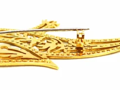 Broche Paon Or jaune Diamant
