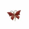 Broche papillon Or jaune Corail
