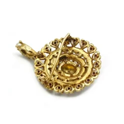 Broche Pendentif or émail perles et rubis