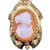 Broche pendentif Camée Perles Epoque Napoléon III