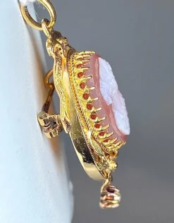 Broche pendentif Camée Perles Epoque Napoléon III