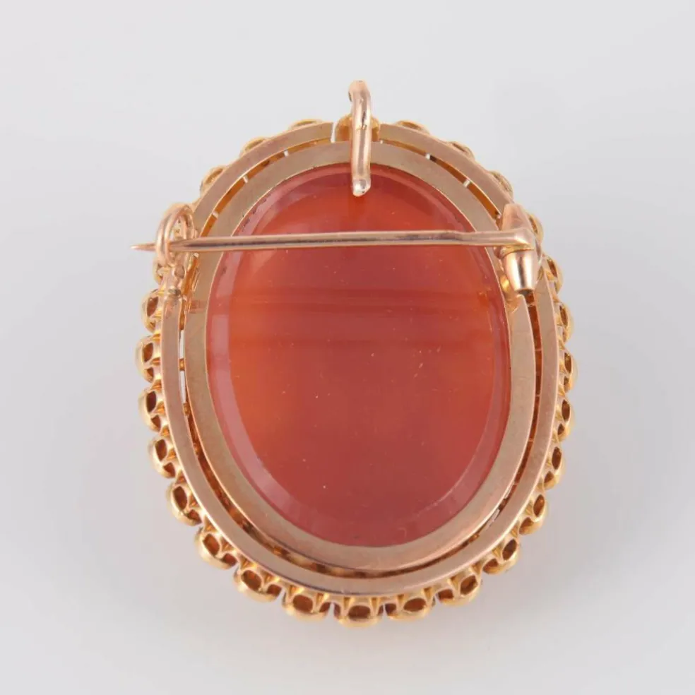 Broche Pendentif Camée Perles
