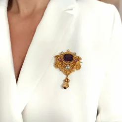 Broche pendentif Charles X améthyste