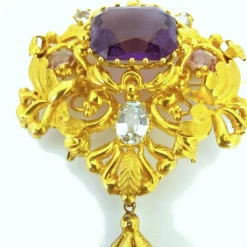 Broche pendentif Charles X améthyste