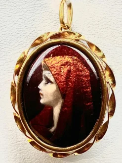 Broche pendentif émail de Limoges