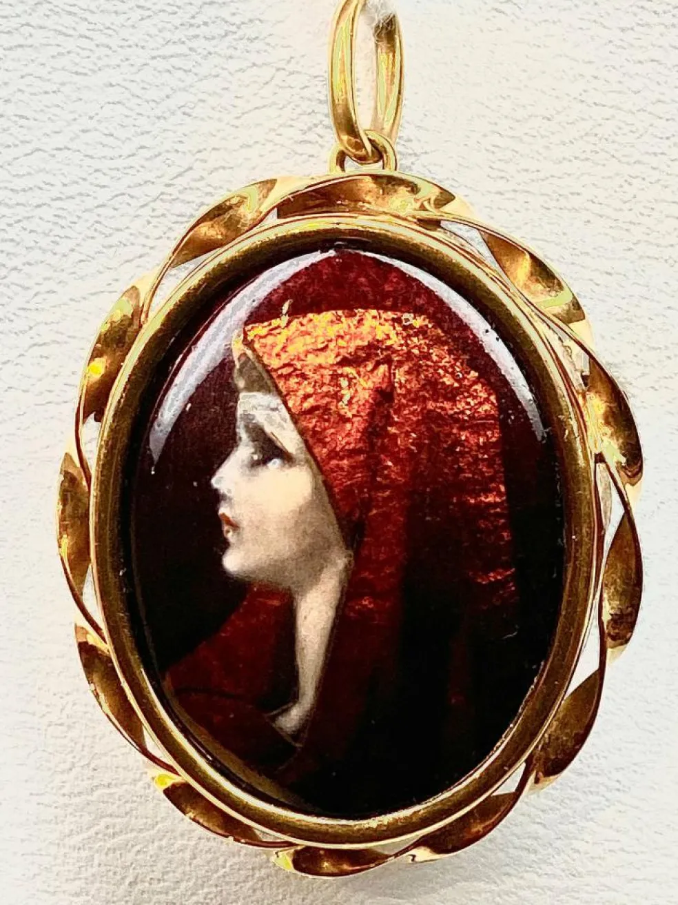Broche pendentif émail de Limoges