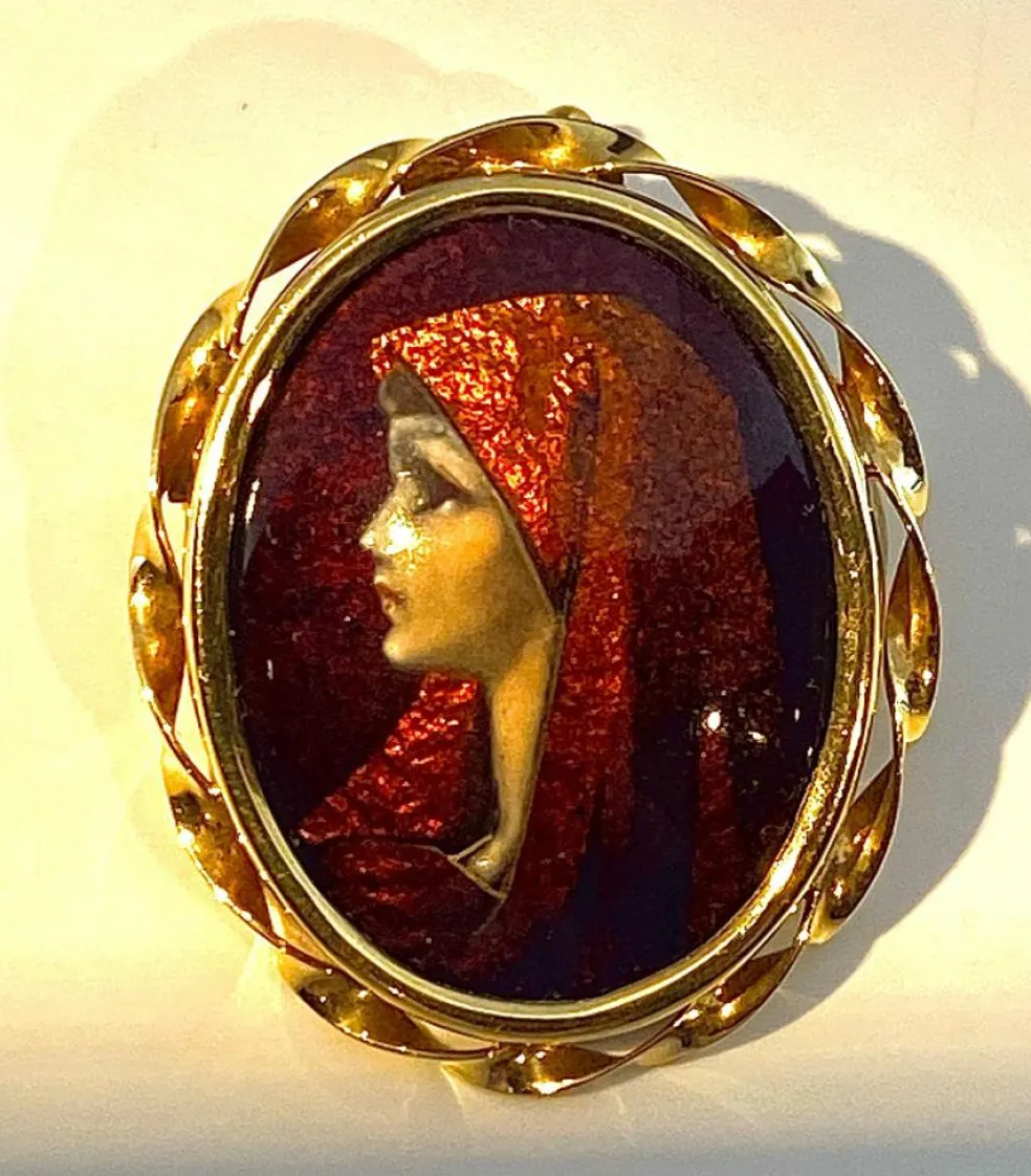 Broche pendentif émail de Limoges