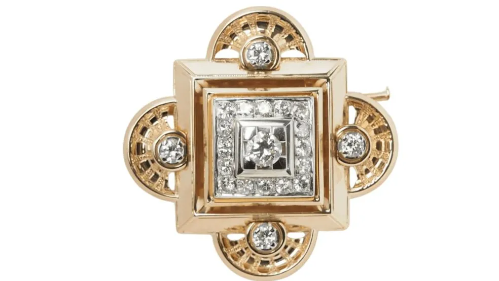 Broche pendentif Or Diamants