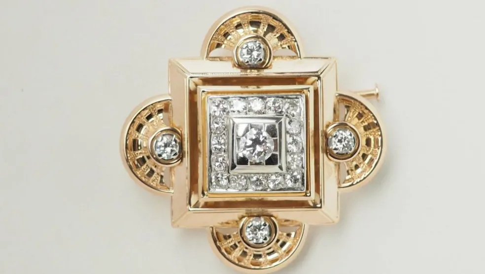 Broche pendentif Or Diamants