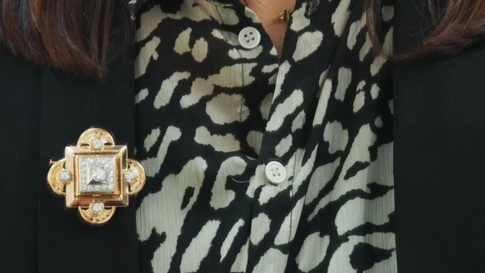 Broche pendentif Or Diamants