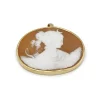 Broche Pendentif or et camée Coquille