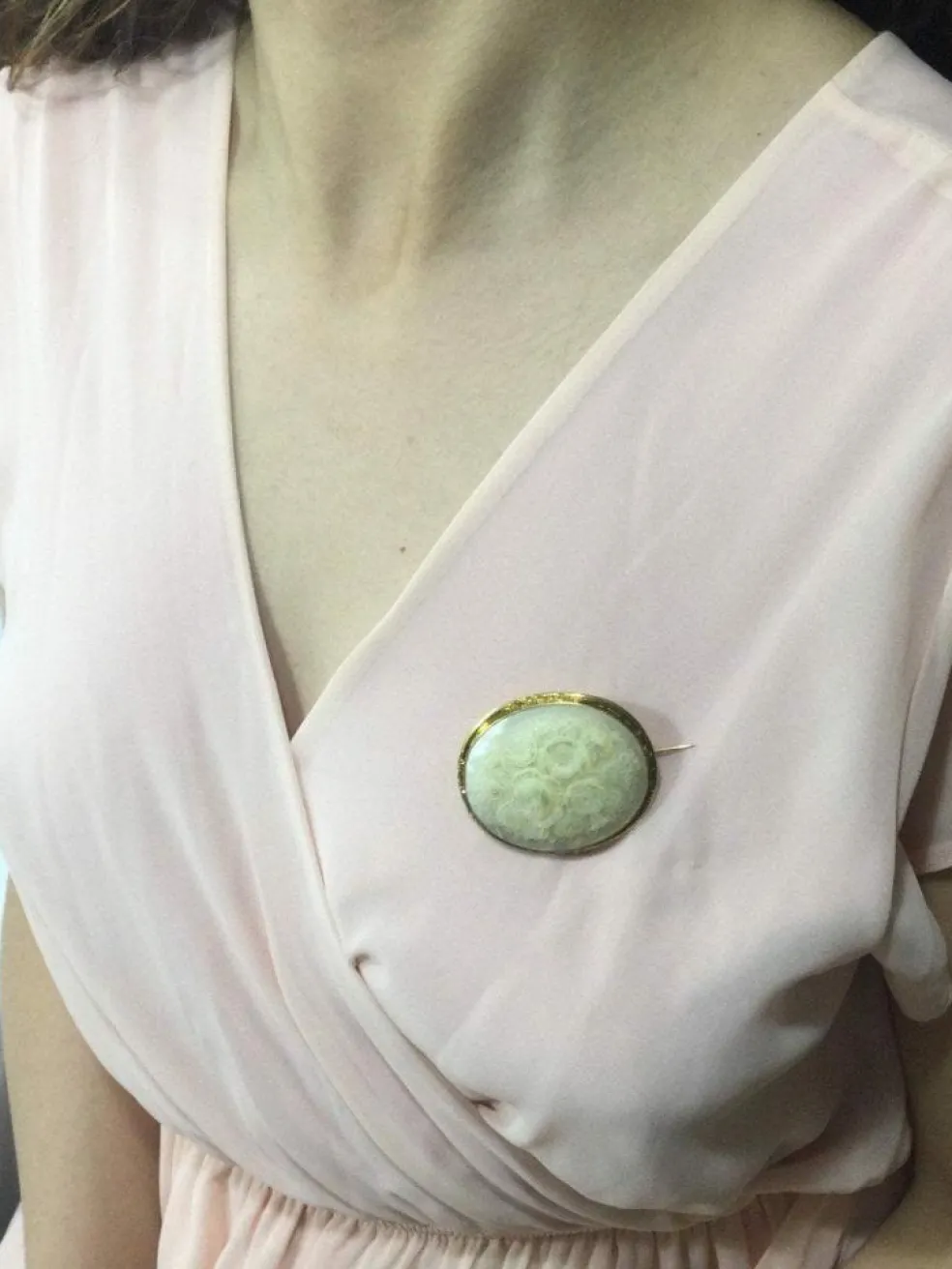 Broche pendentif Or Et Nacre
