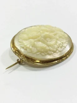Broche pendentif Or Et Nacre