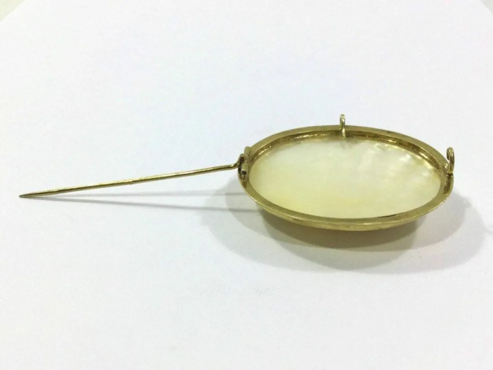 Broche pendentif Or Et Nacre