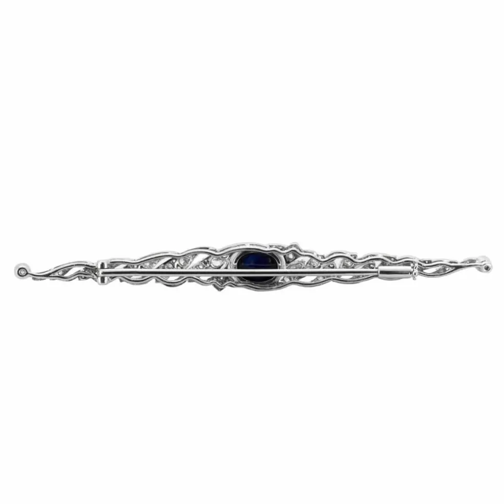 Broche platine et saphir