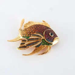 Broche Poisson Arc en Ciel Or Jaune, Série limitée 3 exemplaires