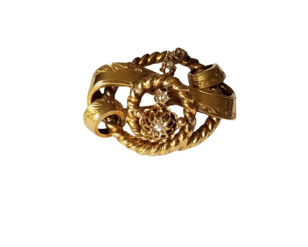 Broche époque Napoléon III Or jaune Diamants