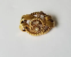 Broche époque Napoléon III Or jaune Diamants