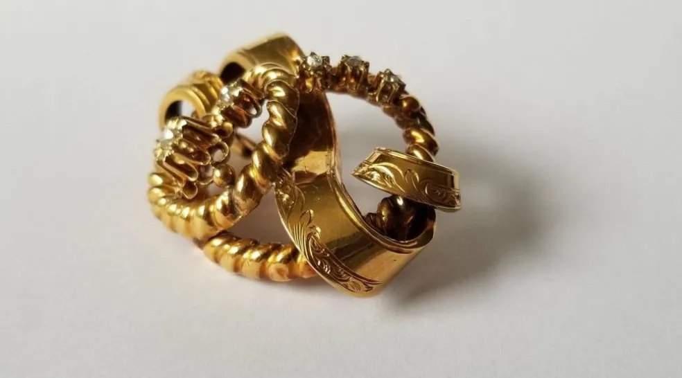 Broche époque Napoléon III Or jaune Diamants
