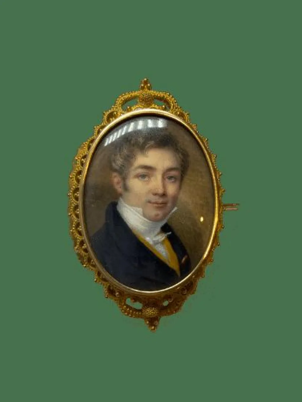 BROCHE PORTRAIT OR 18K NACRE