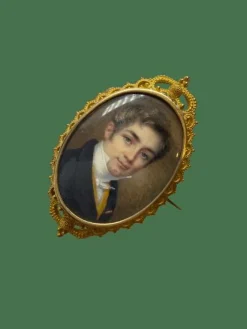 BROCHE PORTRAIT OR 18K NACRE