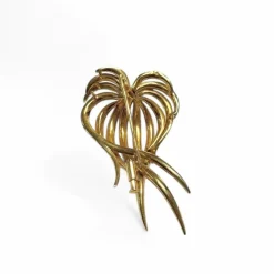 Broche « posidonie » or émaillé vert