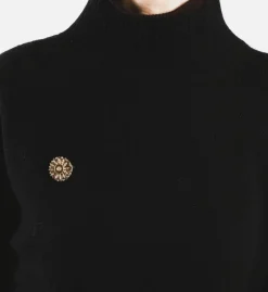 Broche ronde fleur sertie de diamants Napoléon III