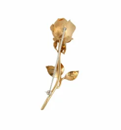 BROCHE "ROSE" OR & RUBIS