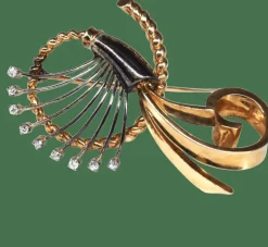 Broche rétro diamants
