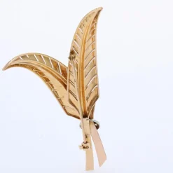 Broche rétro feuilles de fougère diamants