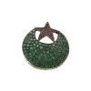 Broche rubis émeraudes