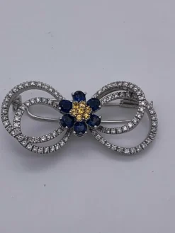 Broche saphir et diamants