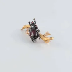 Broche Scarabée Grenat Napoléon III