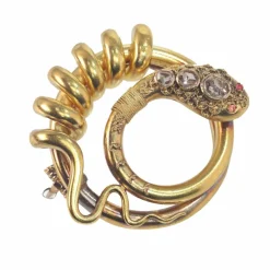 Broche serpent, diamants, rubis