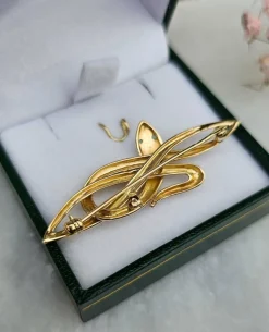 Broche serpent émeraudes