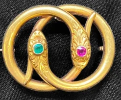 Broche serpent or jaune