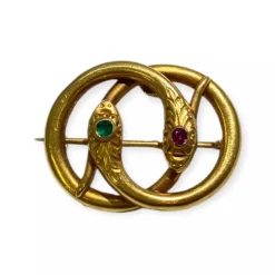 Broche serpent or jaune