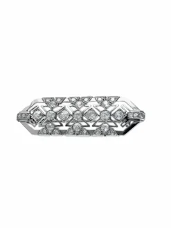 Broche Style Art Déco Or, Platine et Diamants