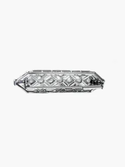 Broche Style Art Déco Or, Platine et Diamants