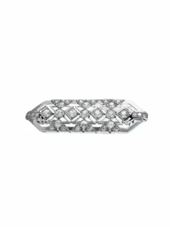 Broche Style Art Déco Or, Platine et Diamants