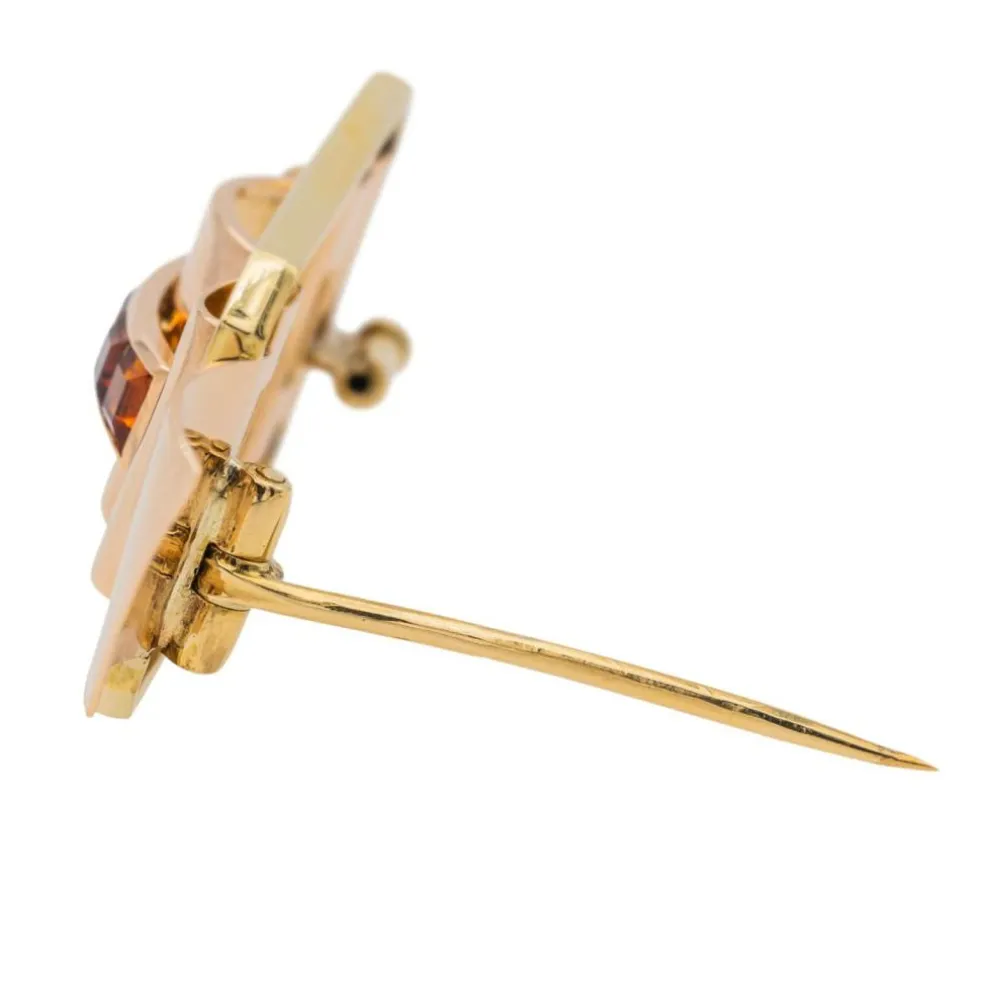Broche Tank Or jaune Citrine