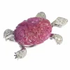 Broche tortue, diamants, rubis