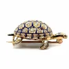 Broche tortue en or, émaillée et sertie de diamants