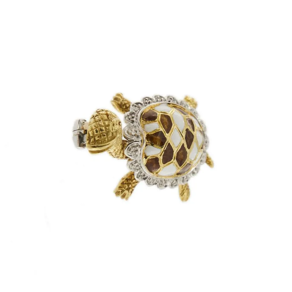Broche tortue émaillée