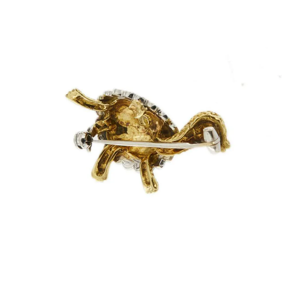 Broche tortue émaillée