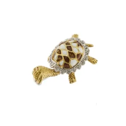 Broche tortue émaillée